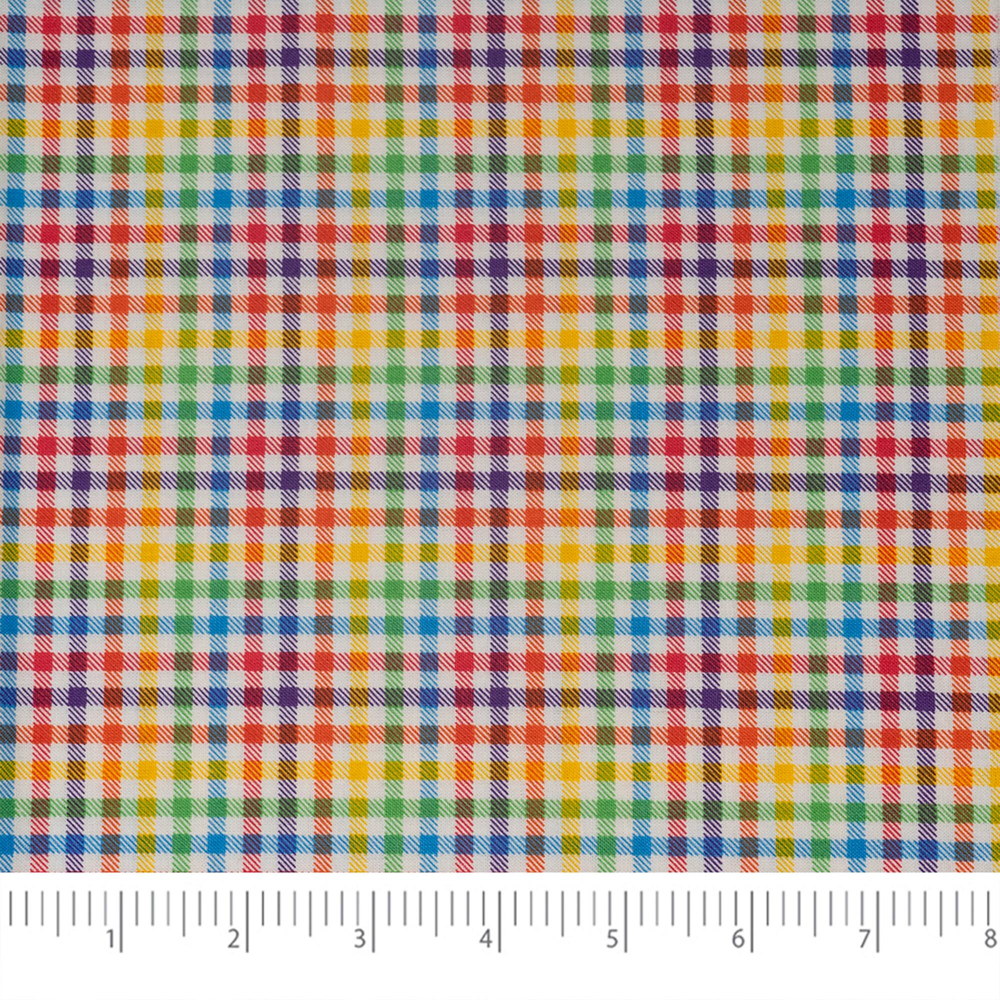 SINGER Rainbow Gingham Check Cotton Fabric